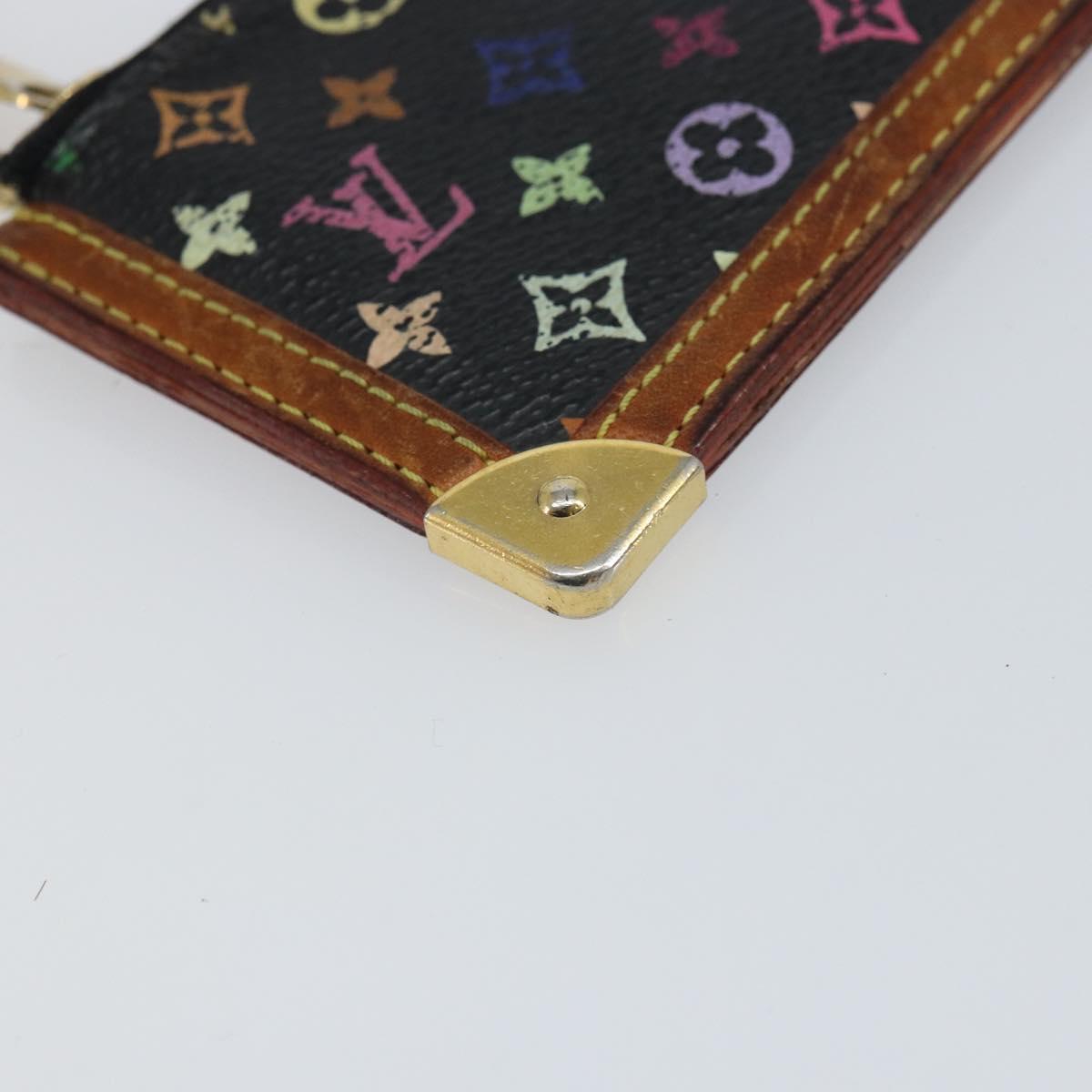 LOUIS VUITTON Multicolor Pochette Cles Coin Purse Black M13664 LV Auth bs31521
