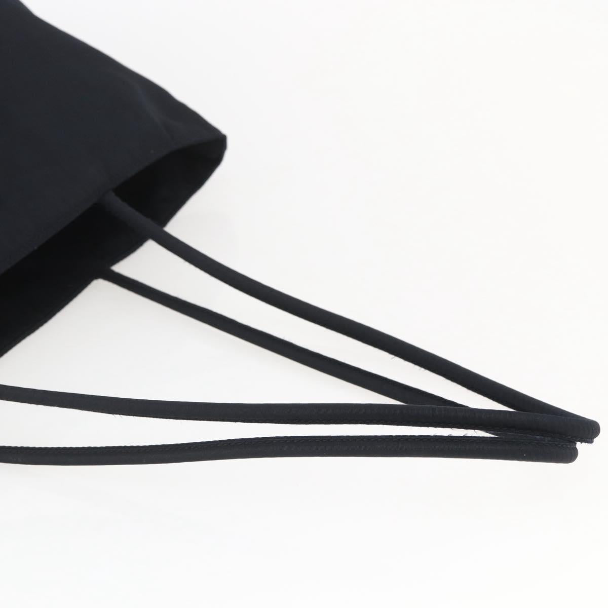 PRADA Tote Bag Nylon Black Silver Auth bs31533