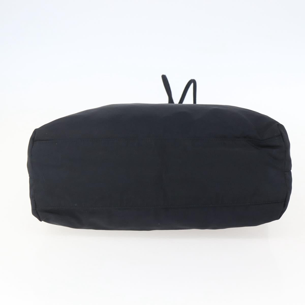 PRADA Tote Bag Nylon Black Silver Auth bs31533