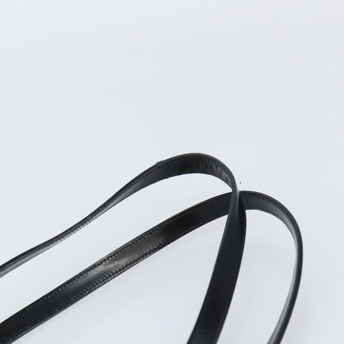 PRADA Tote Bag Enamel Black Silver Auth bs31534