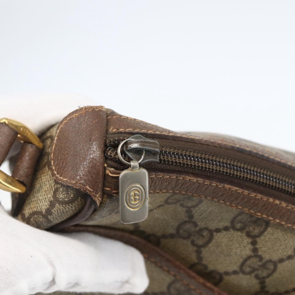 GUCCI GG Supreme Web Sherry Line Bag PVC Beige Gold 89 02 032 Auth bs31538