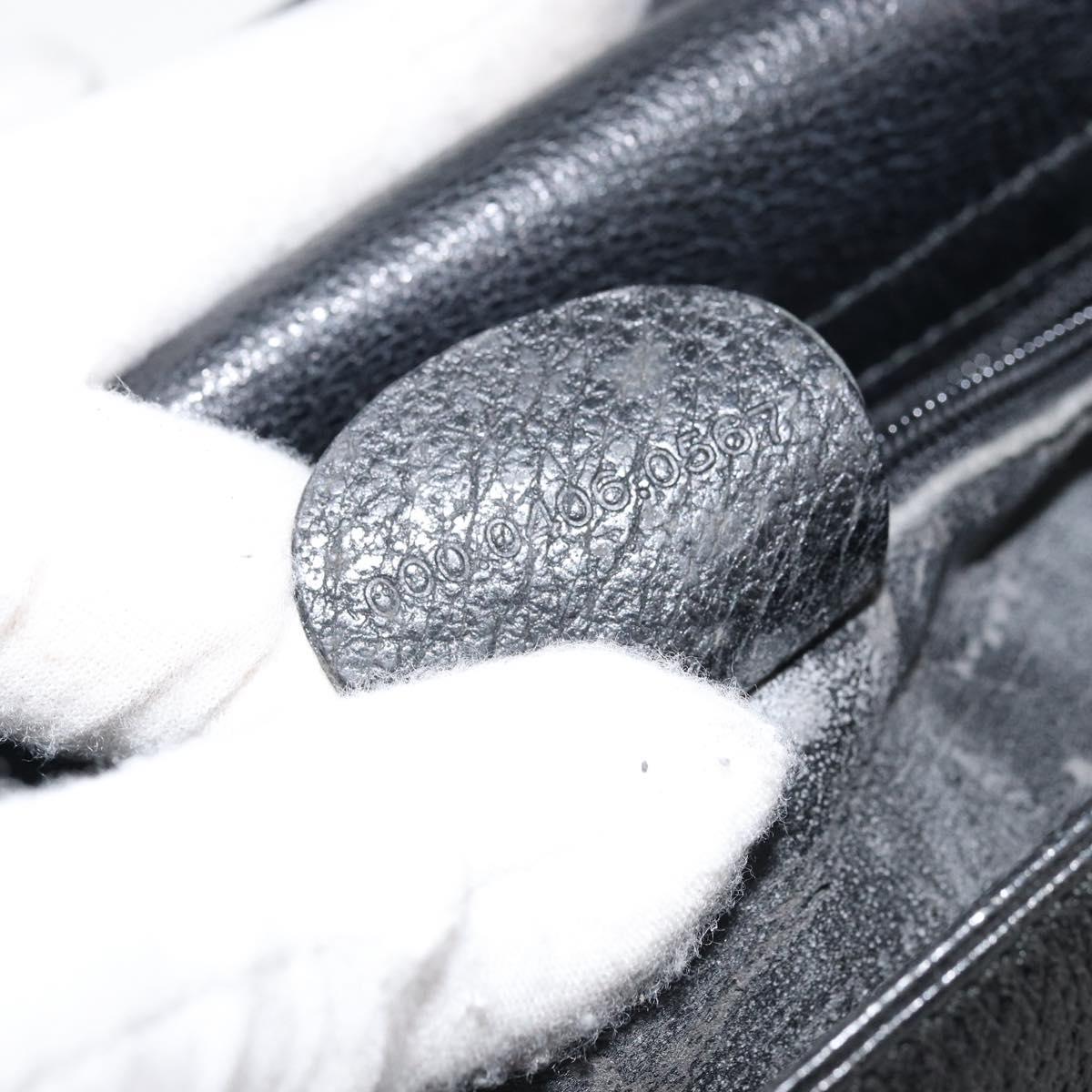 GUCCI Shoulder Bag Leather Black Gold Auth bs31540