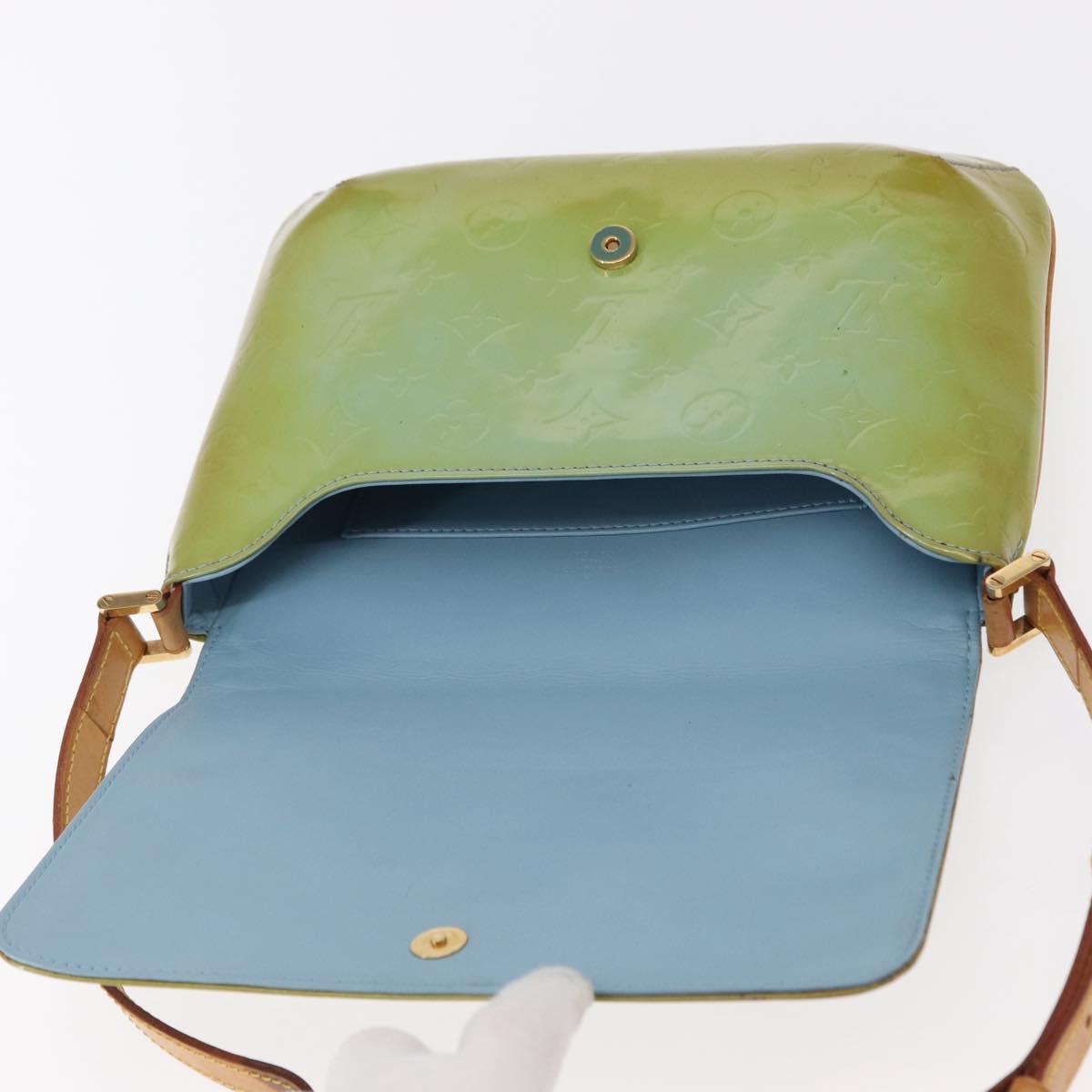 LOUIS VUITTON Monogram Vernis Thompson Street Bag Baby Blue M91009 Auth bs31550