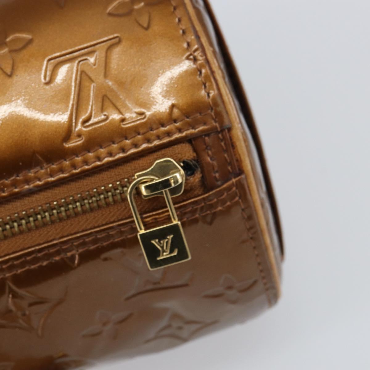 LOUIS VUITTON Monogram Vernis Bedford Hand Bag Bronze M91131 LV Auth bs31555