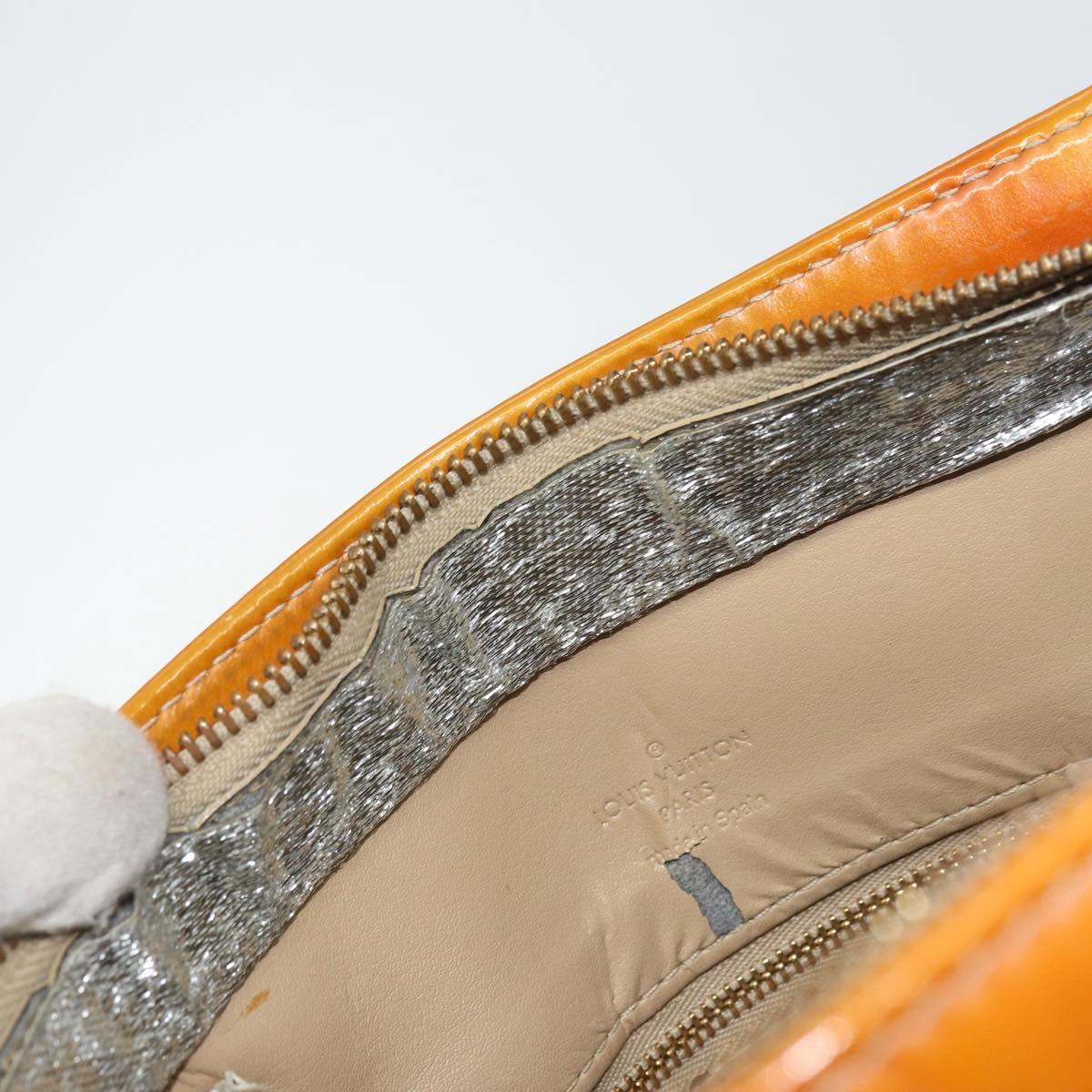 LOUIS VUITTON Monogram Vernis Houston Hand Bag Beige M91004 LV Auth bs31556