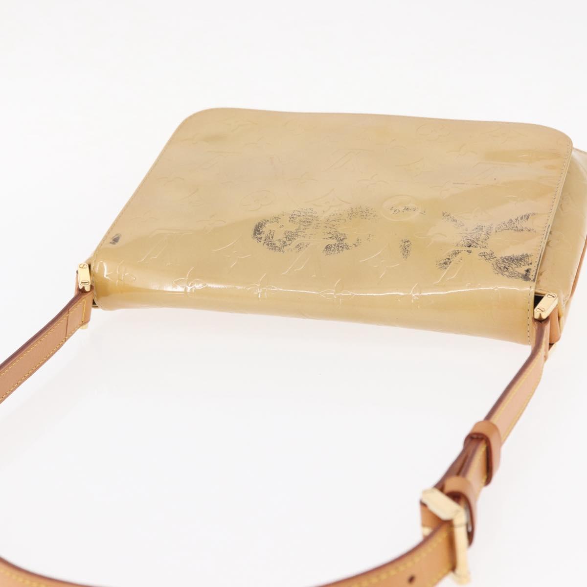 LOUIS VUITTON Monogram Vernis Thompson Street Bag Beige M91301 LV Auth bs31559