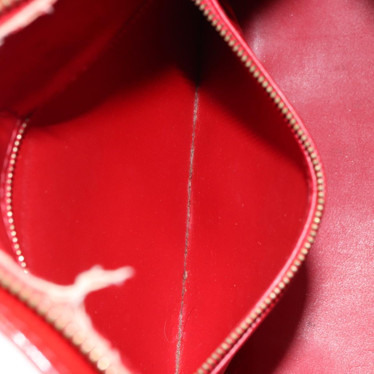 LOUIS VUITTON Monogram Vernis Houston Hand Bag Red M91092 LV Auth bs31560