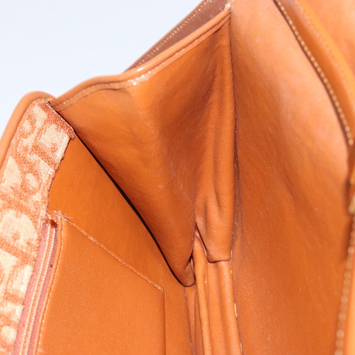 Christian Dior Trotter Canvas Shoulder Bag Brown Gold Auth bs31572