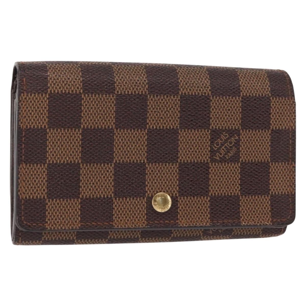 LOUIS VUITTON Damier Ebene Portefeuille Tresol Bifold Wallet N61736 Auth bs31598