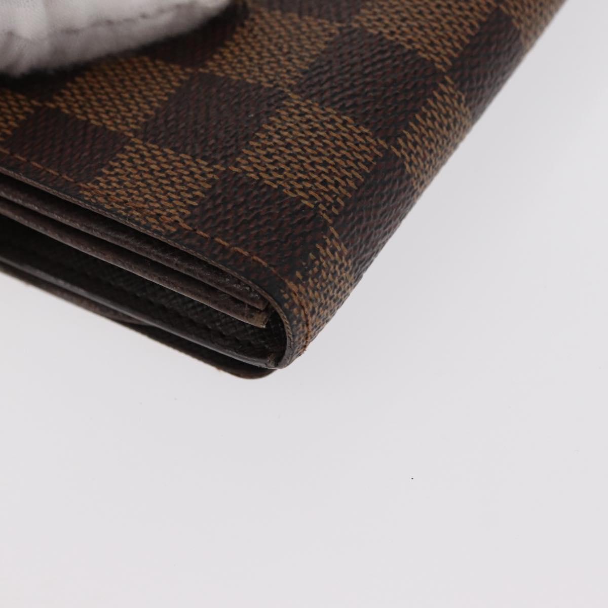 LOUIS VUITTON Damier Ebene Portefeuille Tresol Bifold Wallet N61736 Auth bs31598