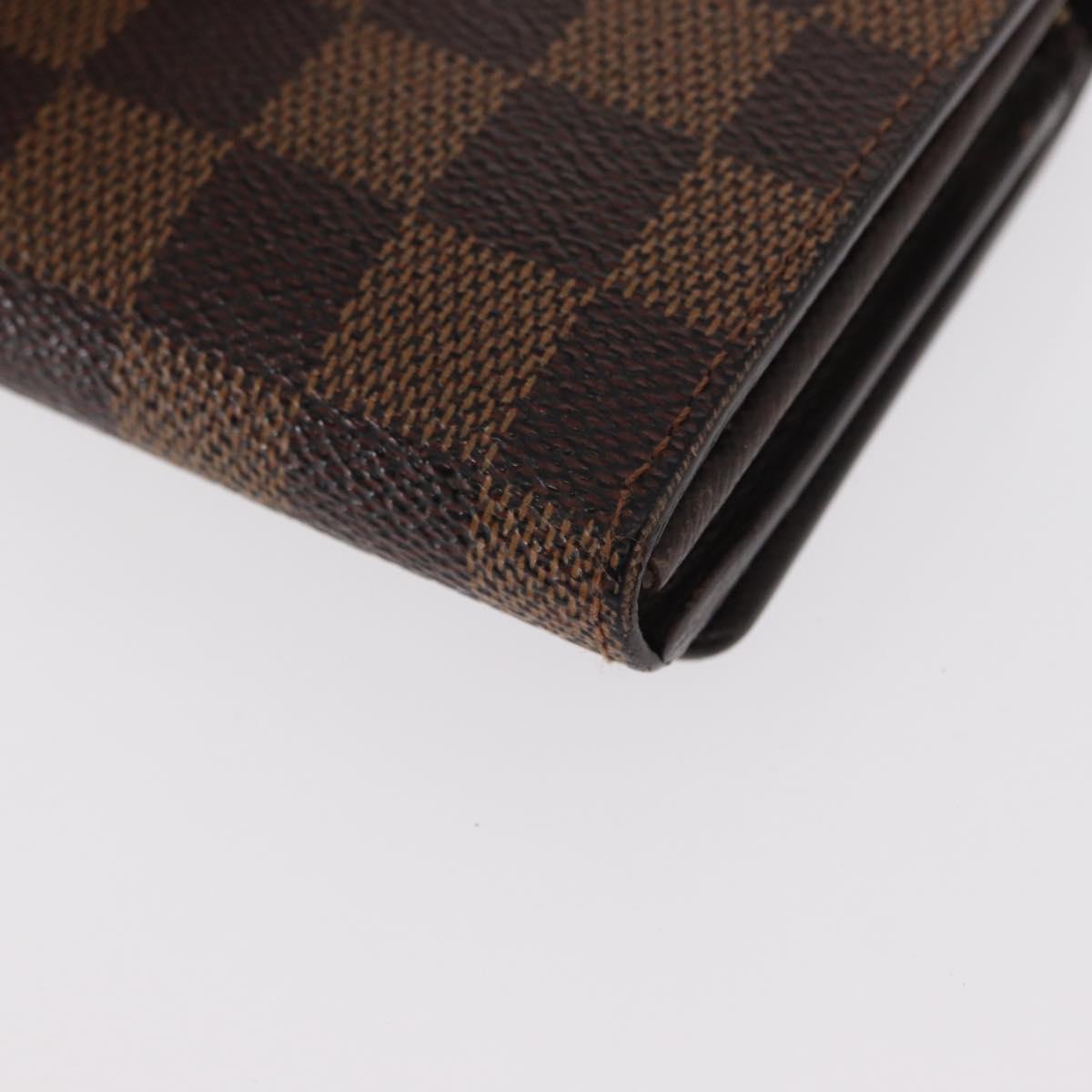 LOUIS VUITTON Damier Ebene Portefeuille Tresol Bifold Wallet N61736 Auth bs31598