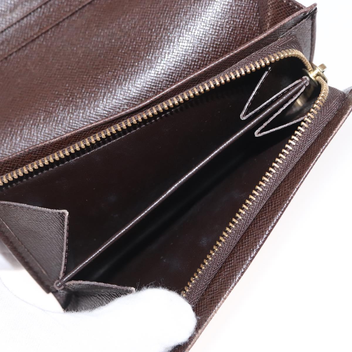 LOUIS VUITTON Damier Ebene Portefeuille Tresol Bifold Wallet N61736 Auth bs31598