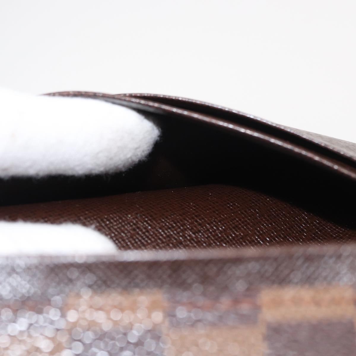 LOUIS VUITTON Damier Ebene Portefeuille Tresol Bifold Wallet N61736 Auth bs31598