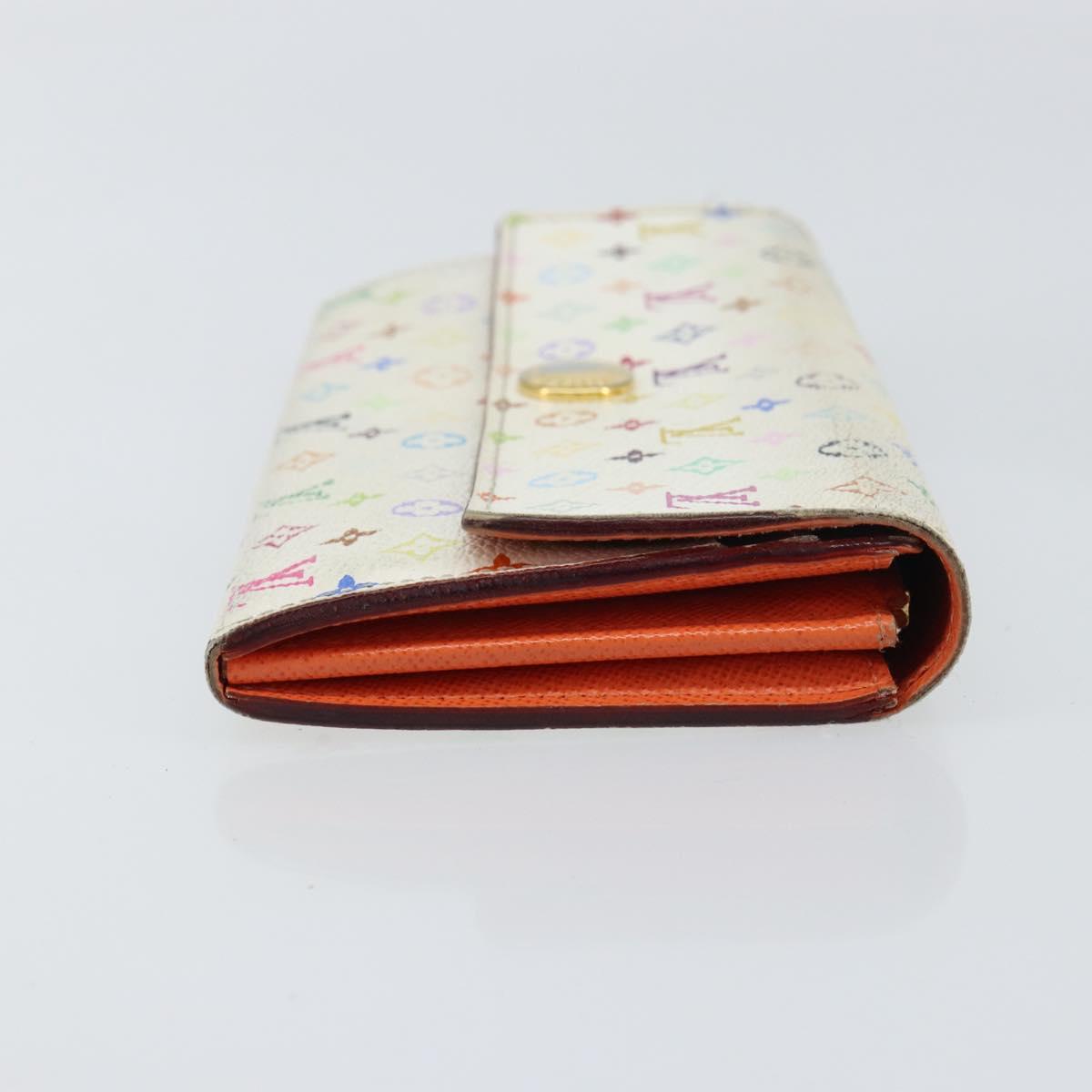 LOUIS VUITTON Multicolor Portefeuille Sarah Wallet White M93532 LV Auth bs31603