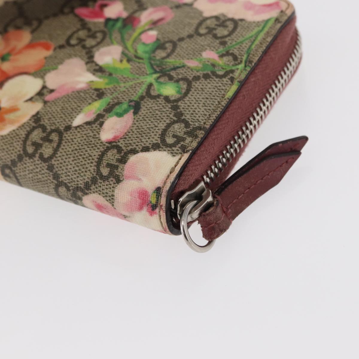 GUCCI GG Blooms Long Wallet PVC Pink Silver Auth bs31614