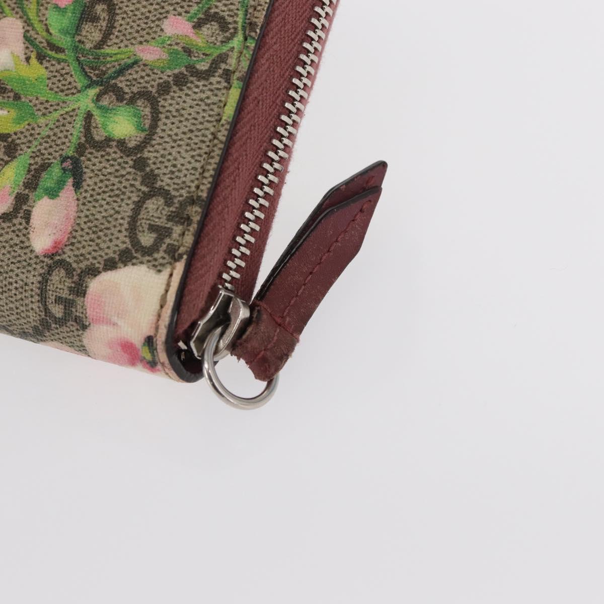 GUCCI GG Blooms Long Wallet PVC Pink Silver Auth bs31614