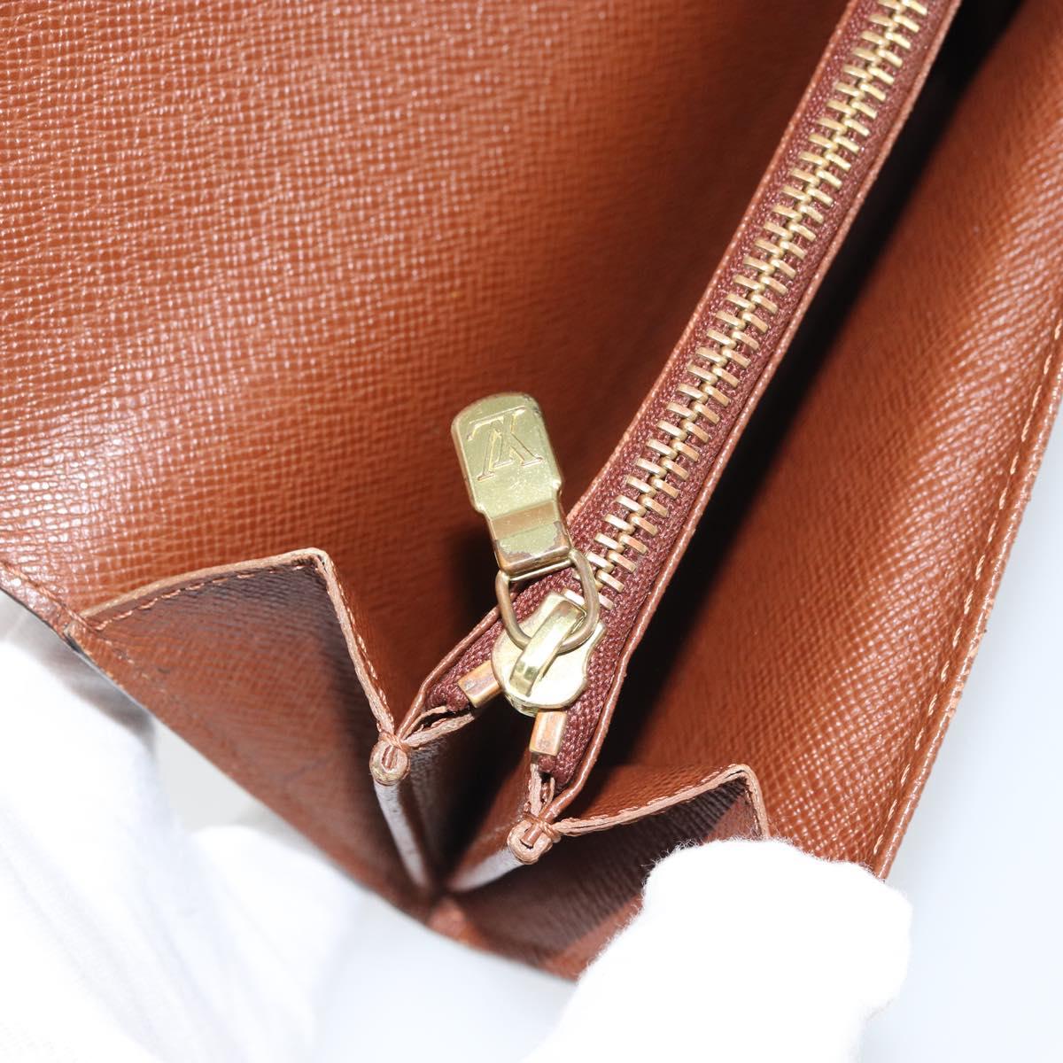 LOUIS VUITTON Monogram Porte Monnaie Zip Wallet M61735 LV Auth bs31618