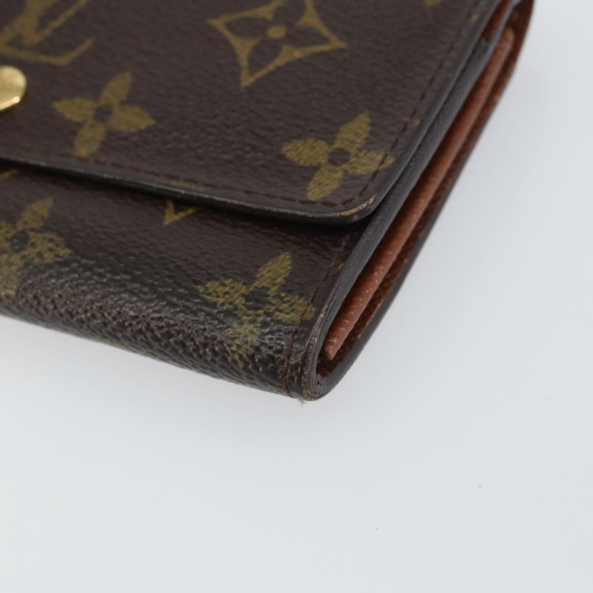 LOUIS VUITTON Monogram Porte Monnaie Zip Wallet M61735 LV Auth bs31618