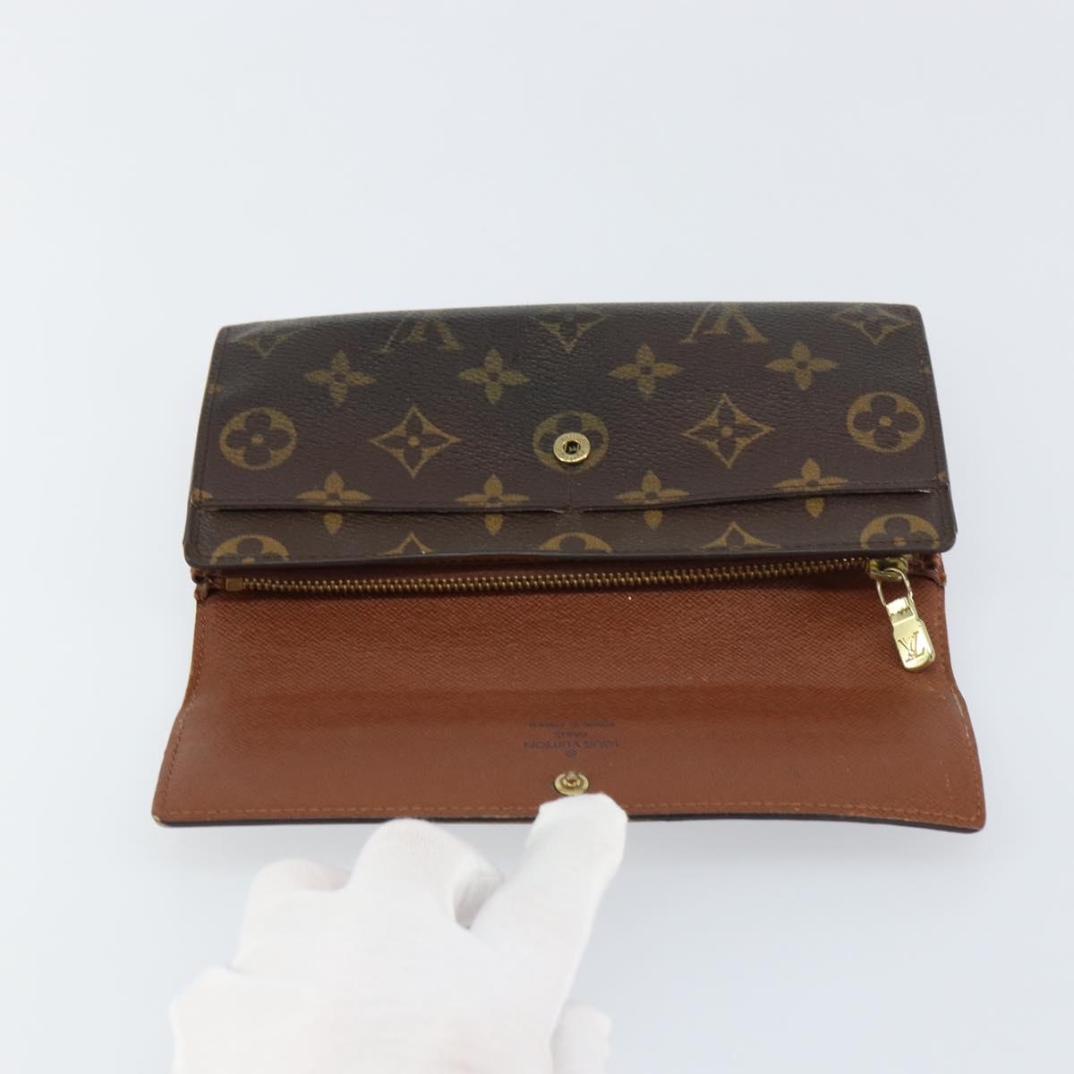 LOUIS VUITTON Monogram Pochette Porte Monnaie Credit Wallet M61725 Auth bs31619