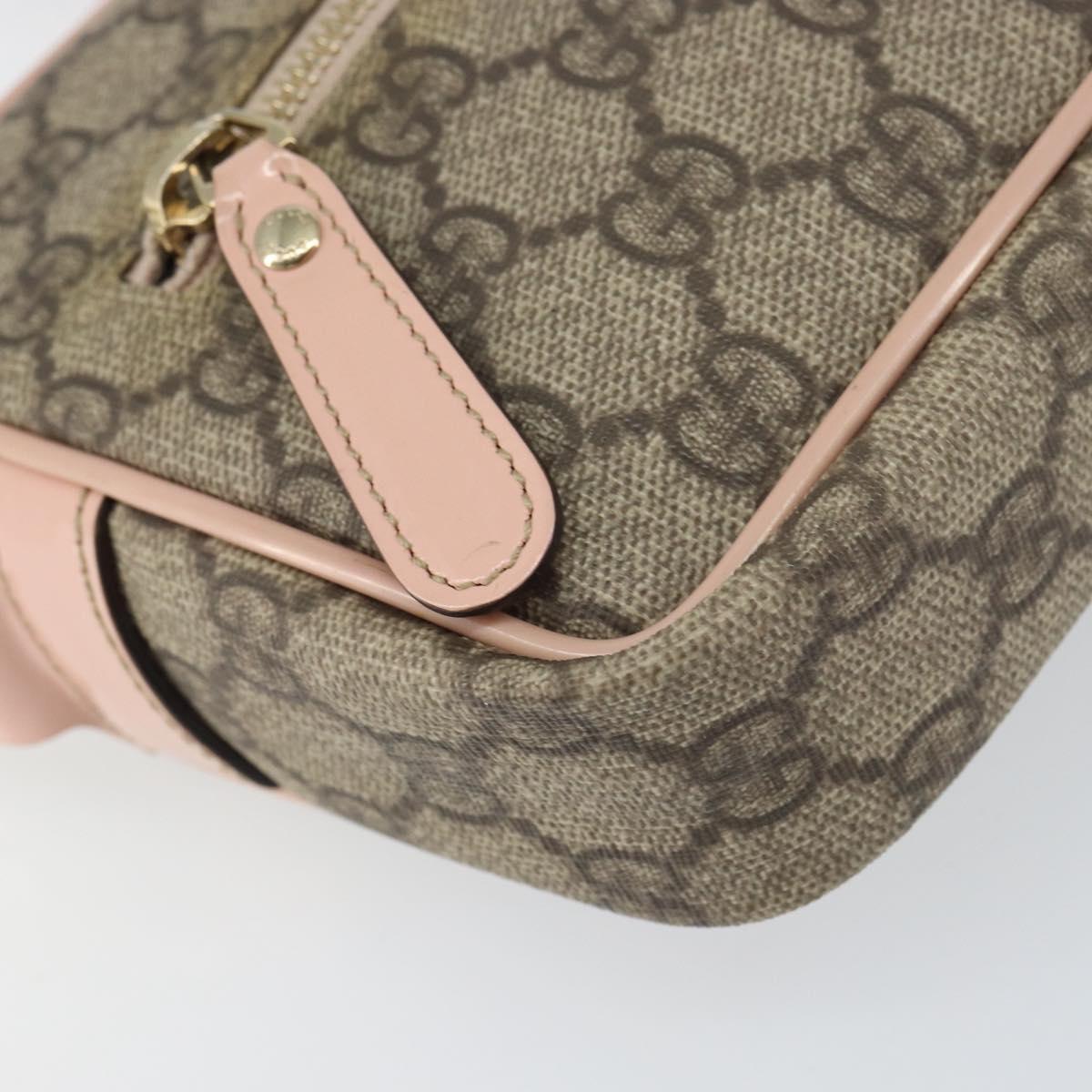 GUCCI GG Supreme Shoulder Bag PVC Beige Gold 201447 Auth bs31625