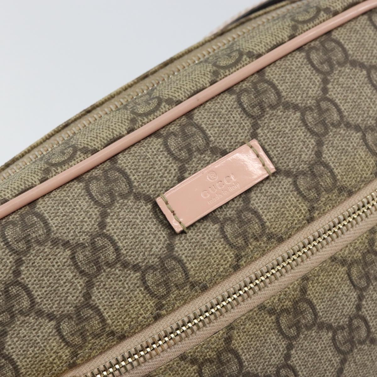 GUCCI GG Supreme Shoulder Bag PVC Beige Gold 201447 Auth bs31625