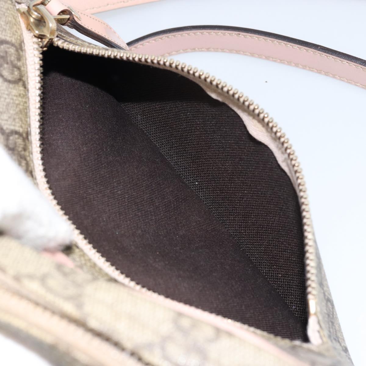 GUCCI GG Supreme Shoulder Bag PVC Beige Gold 201447 Auth bs31625