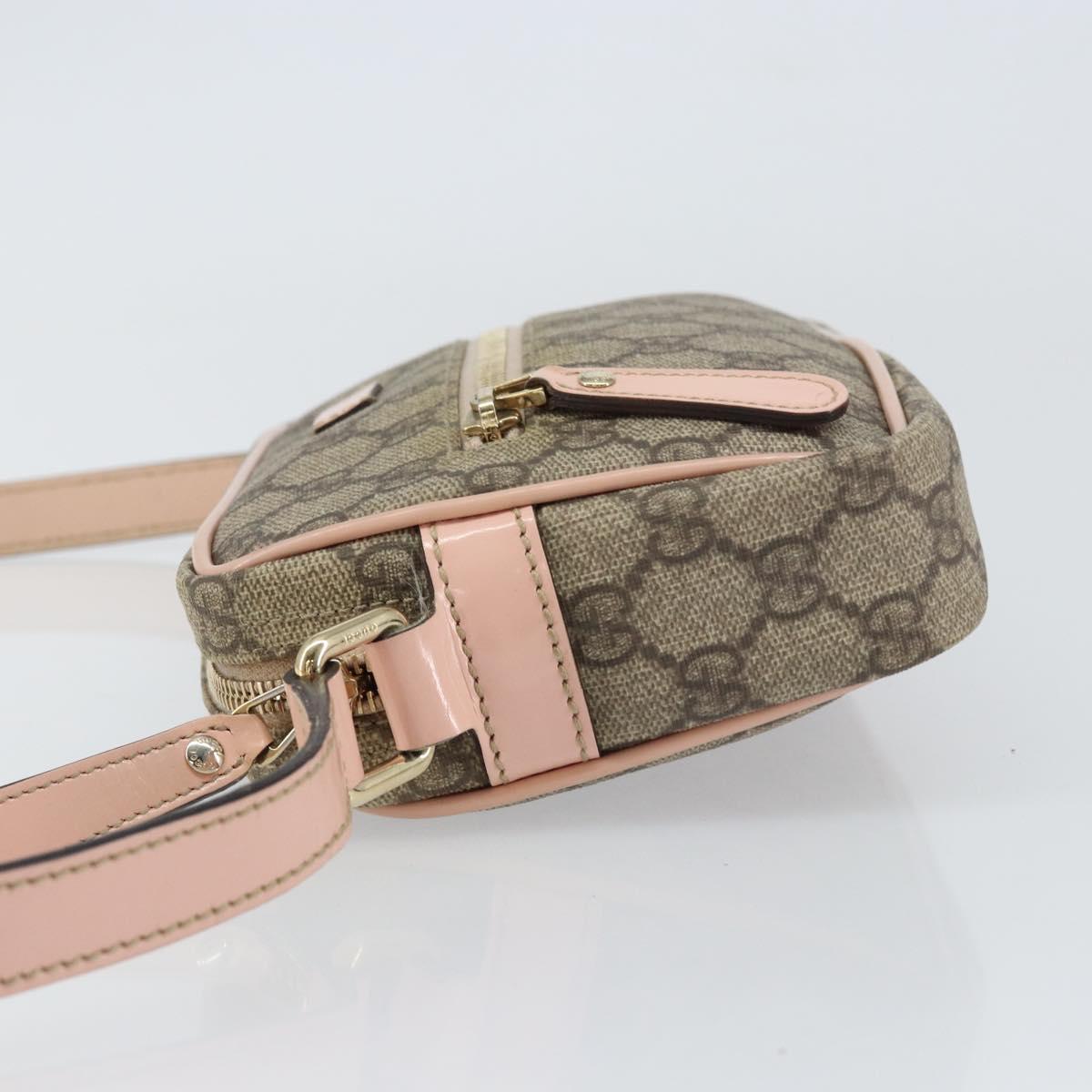 GUCCI GG Supreme Shoulder Bag PVC Beige Gold 201447 Auth bs31625