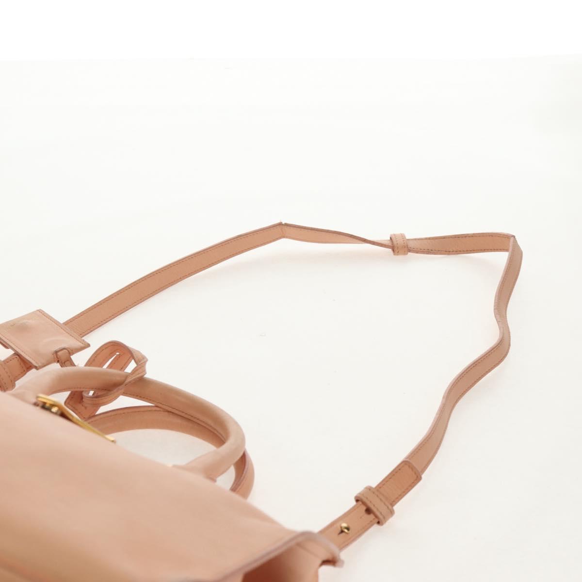 SAINT LAURENT Petit Kabas Hand Bag Leather 2way Pink Gold Auth bs31628
