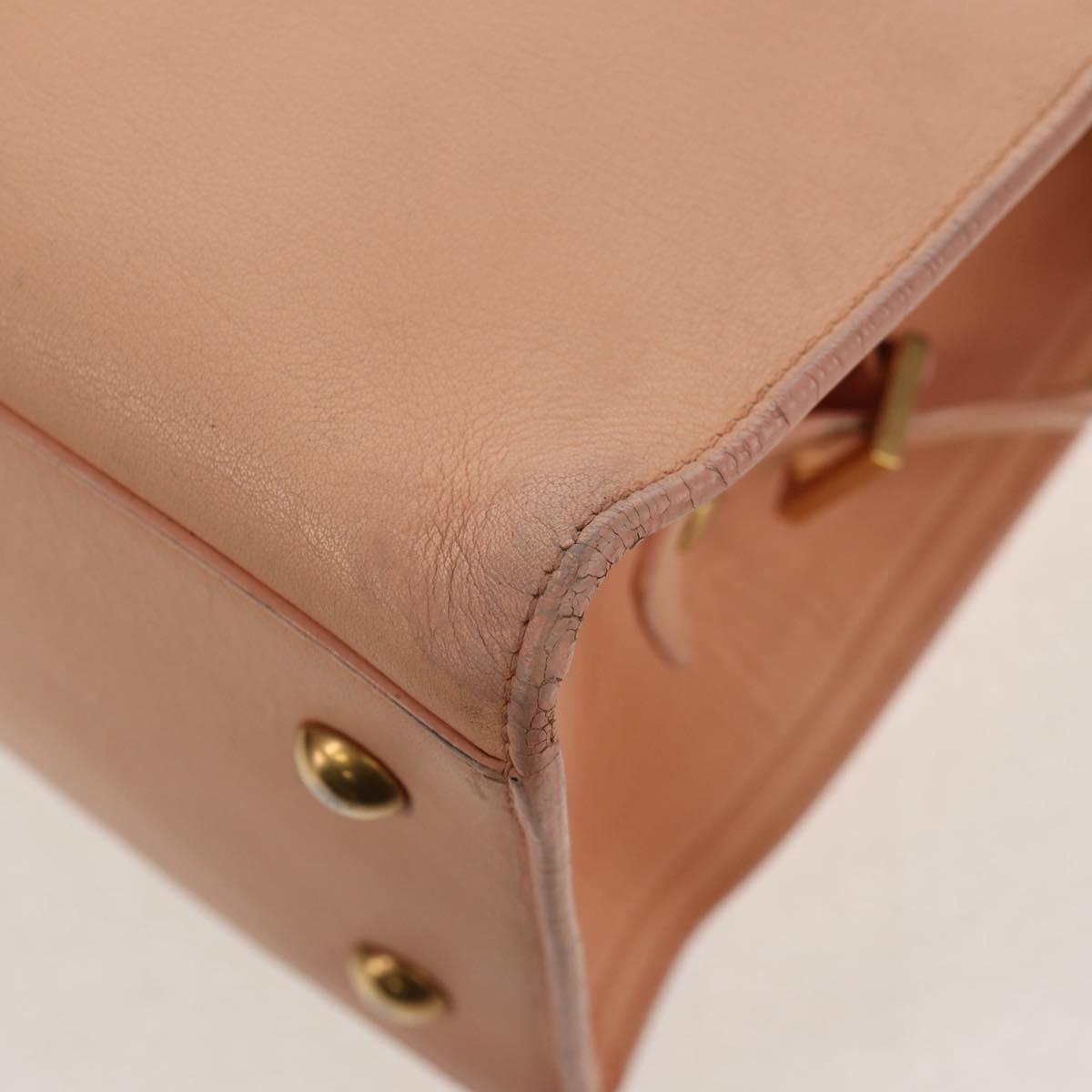SAINT LAURENT Petit Kabas Hand Bag Leather 2way Pink Gold Auth bs31628