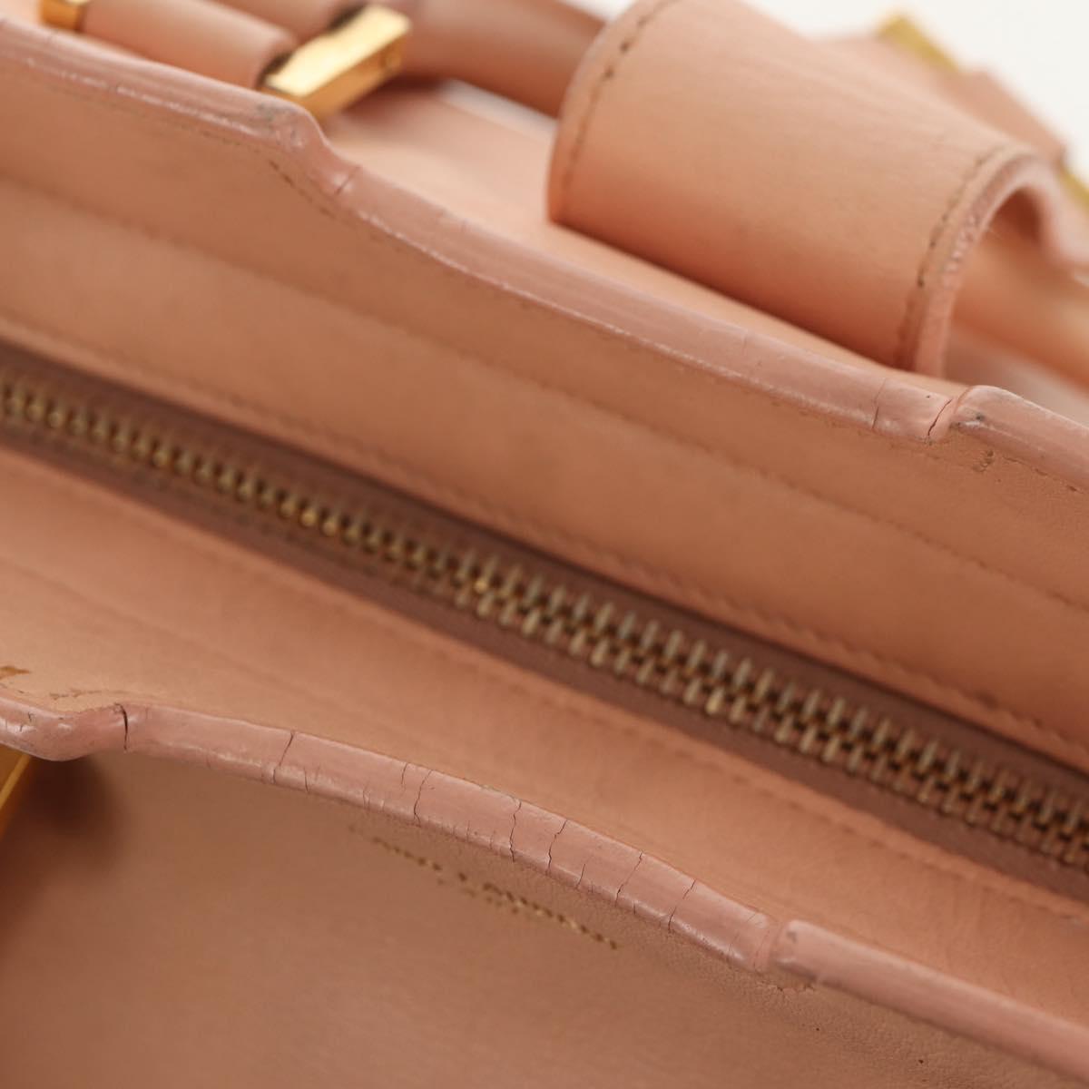 SAINT LAURENT Petit Kabas Hand Bag Leather 2way Pink Gold Auth bs31628
