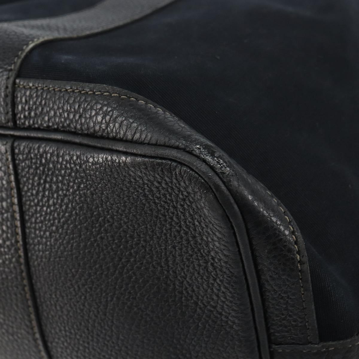 HERMES Tower Ash Garden Party MM Tote Bag Canvas Black Silver Auth bs31631