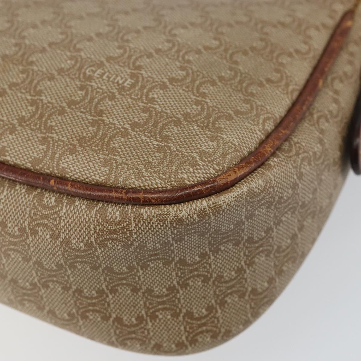 CELINE Macadam Canvas Shoulder Bag PVC Beige Gold Auth bs31640