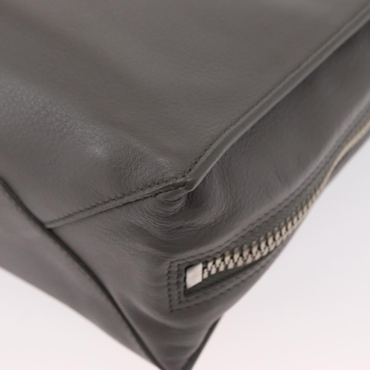 BALENCIAGA Paper B4 Hand Bag Leather Gray Silver 370926 Auth bs31651V