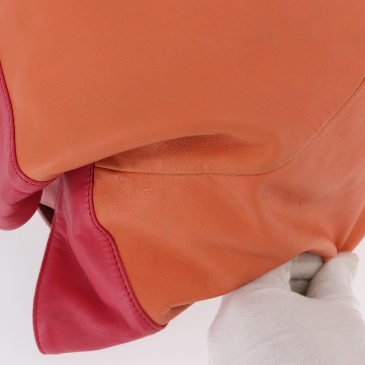 LOEWE Nappa Aire Anagram Hand Bag Leather Orange Auth bs31653