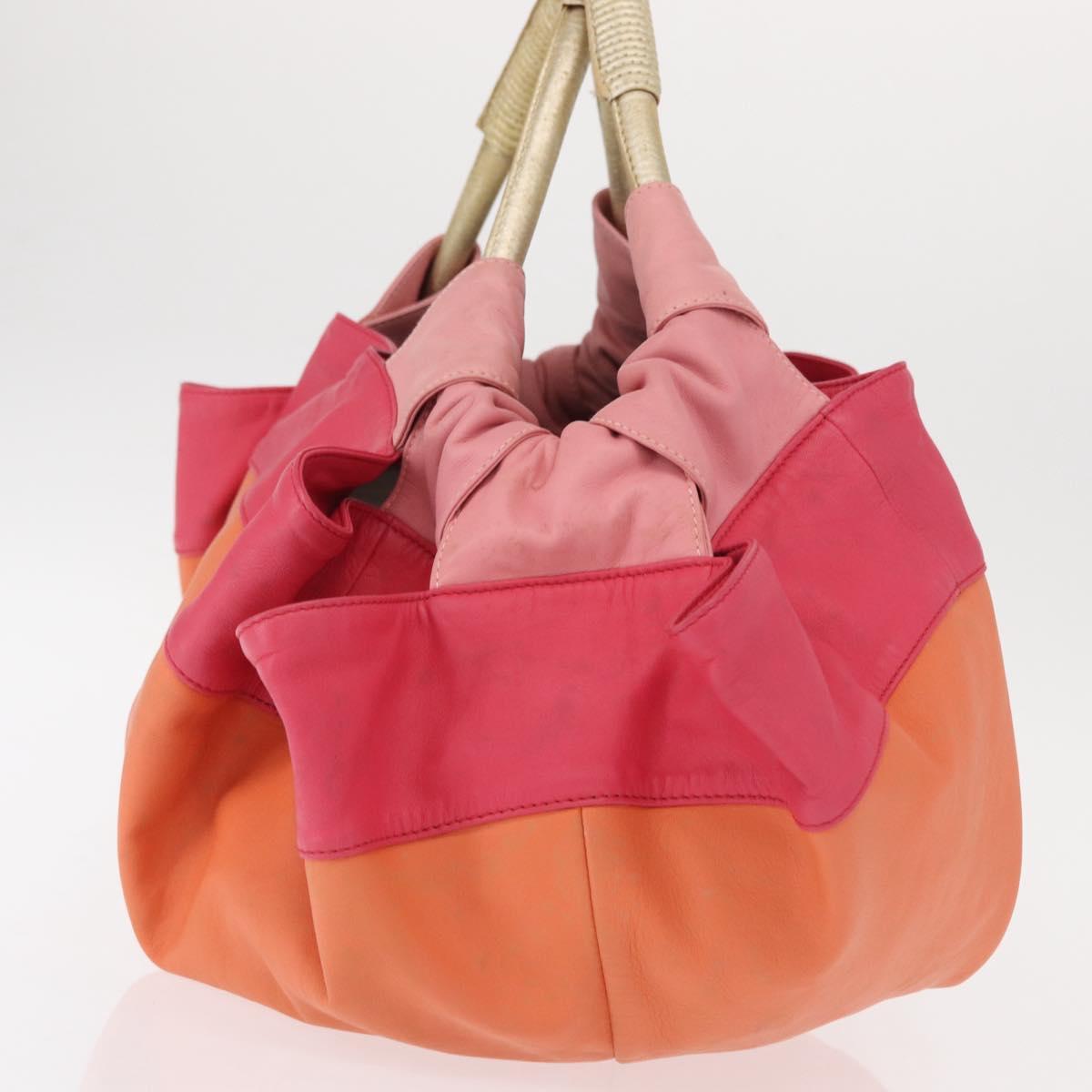 LOEWE Nappa Aire Anagram Hand Bag Leather Orange Auth bs31653