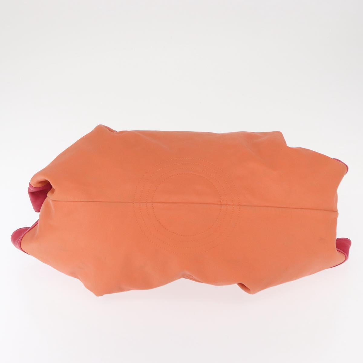 LOEWE Nappa Aire Anagram Hand Bag Leather Orange Auth bs31653