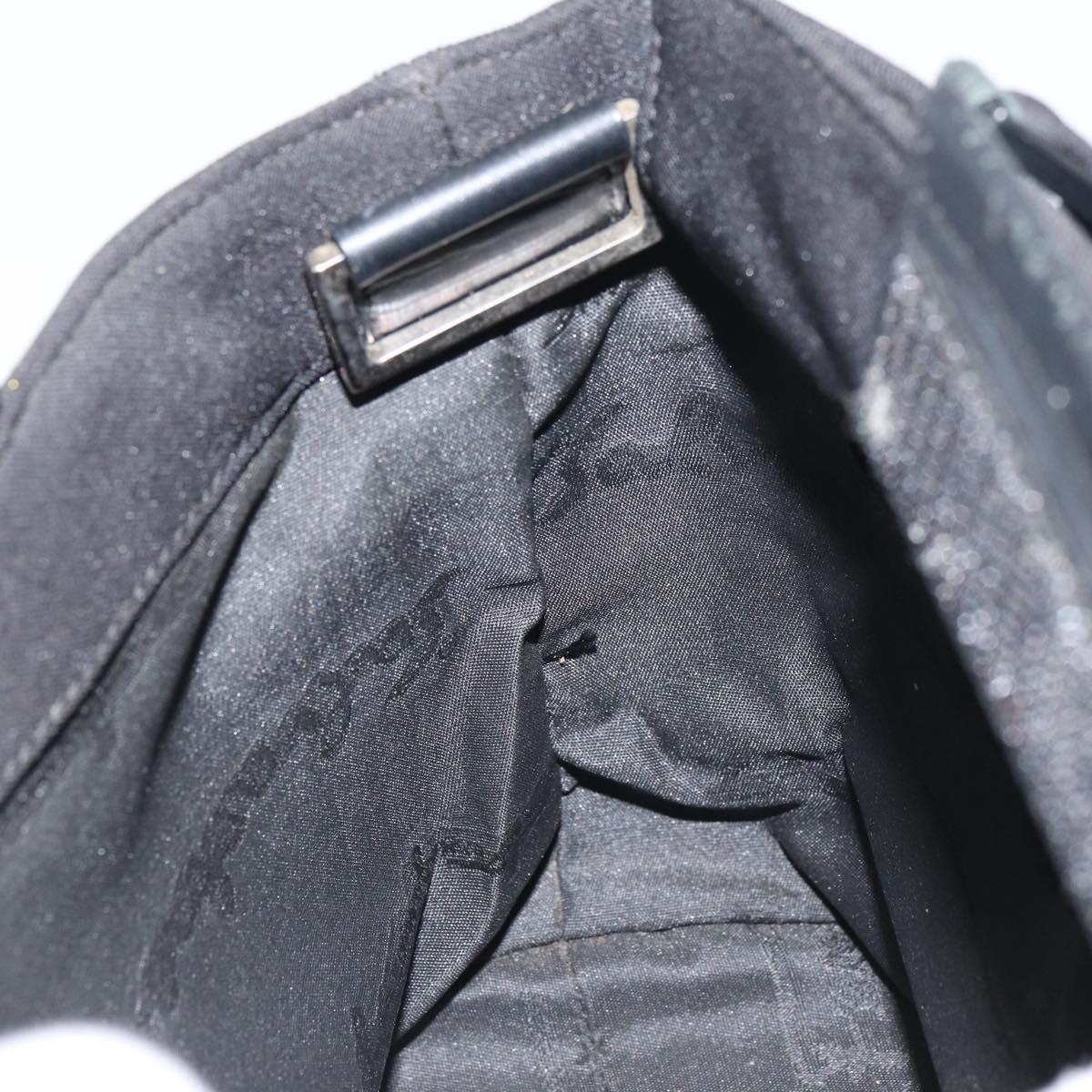 Salvatore Ferragamo Hand Bag Canvas Black Silver Auth bs31657