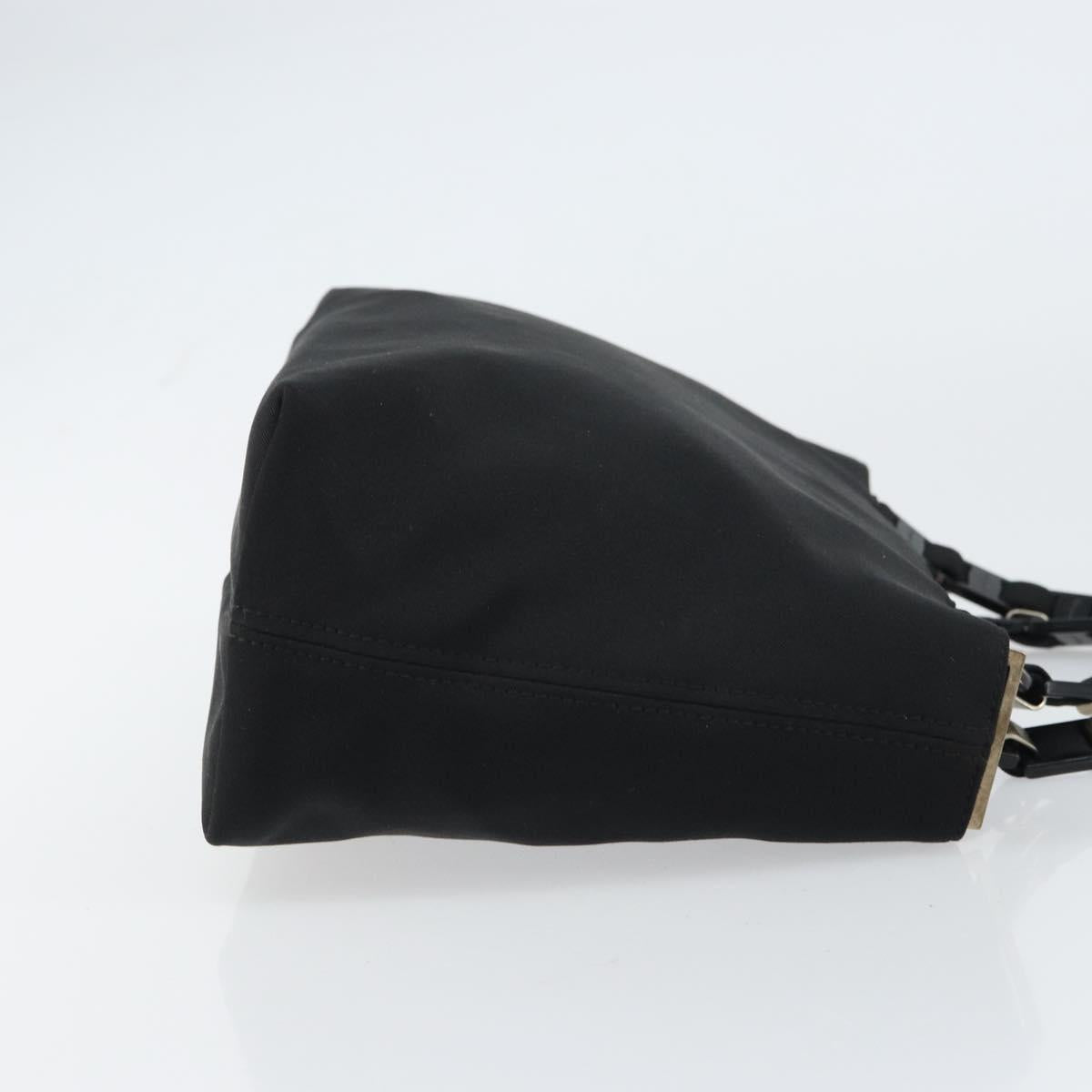 Salvatore Ferragamo Hand Bag Canvas Black Silver Auth bs31657