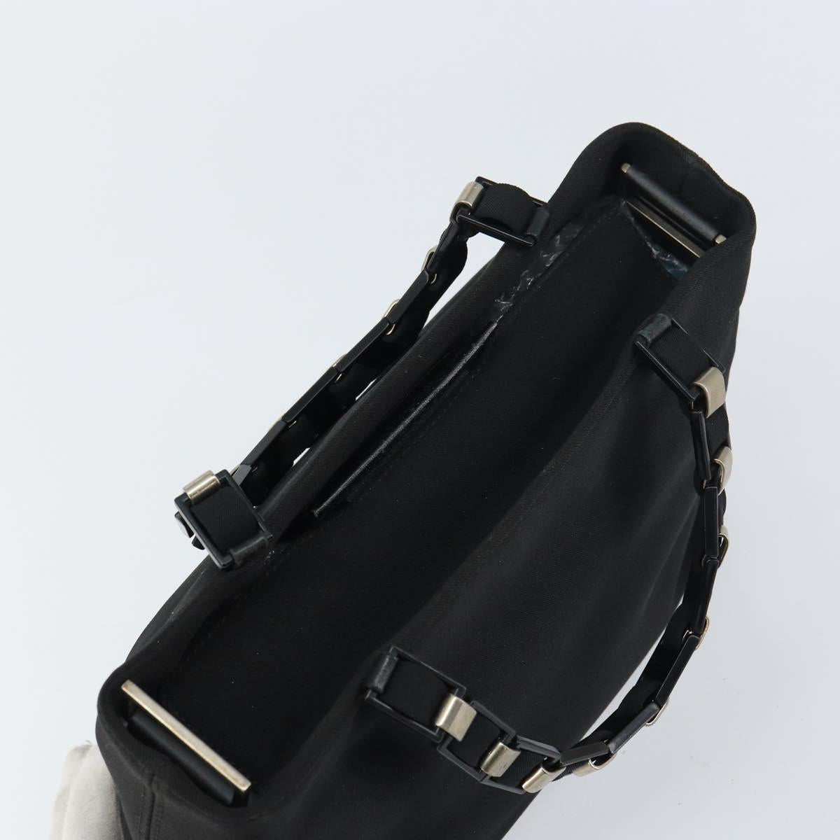 Salvatore Ferragamo Hand Bag Canvas Black Silver Auth bs31657