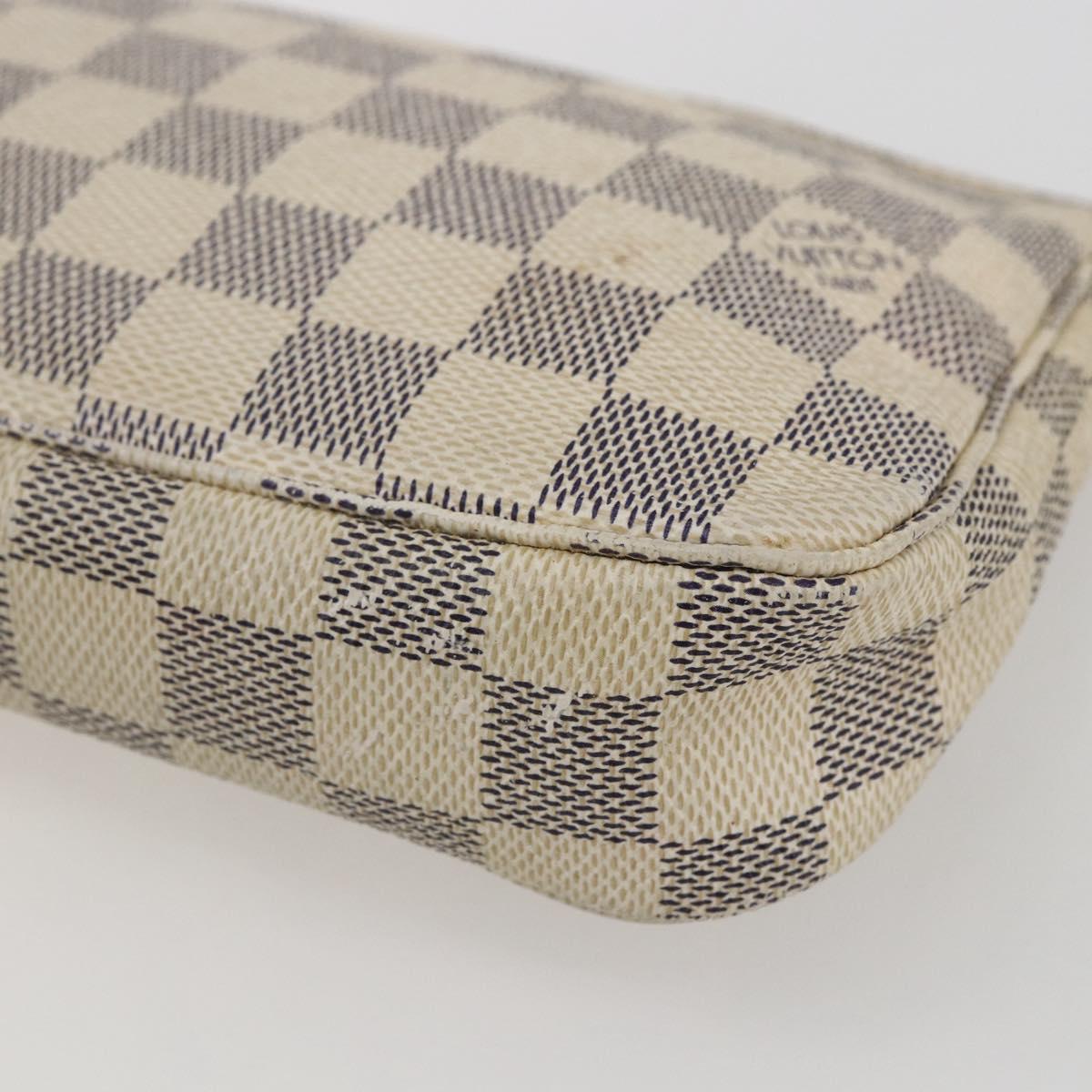 LOUIS VUITTON Damier Azur Pochette Accessoires Pouch N51986 LV Auth bs31668