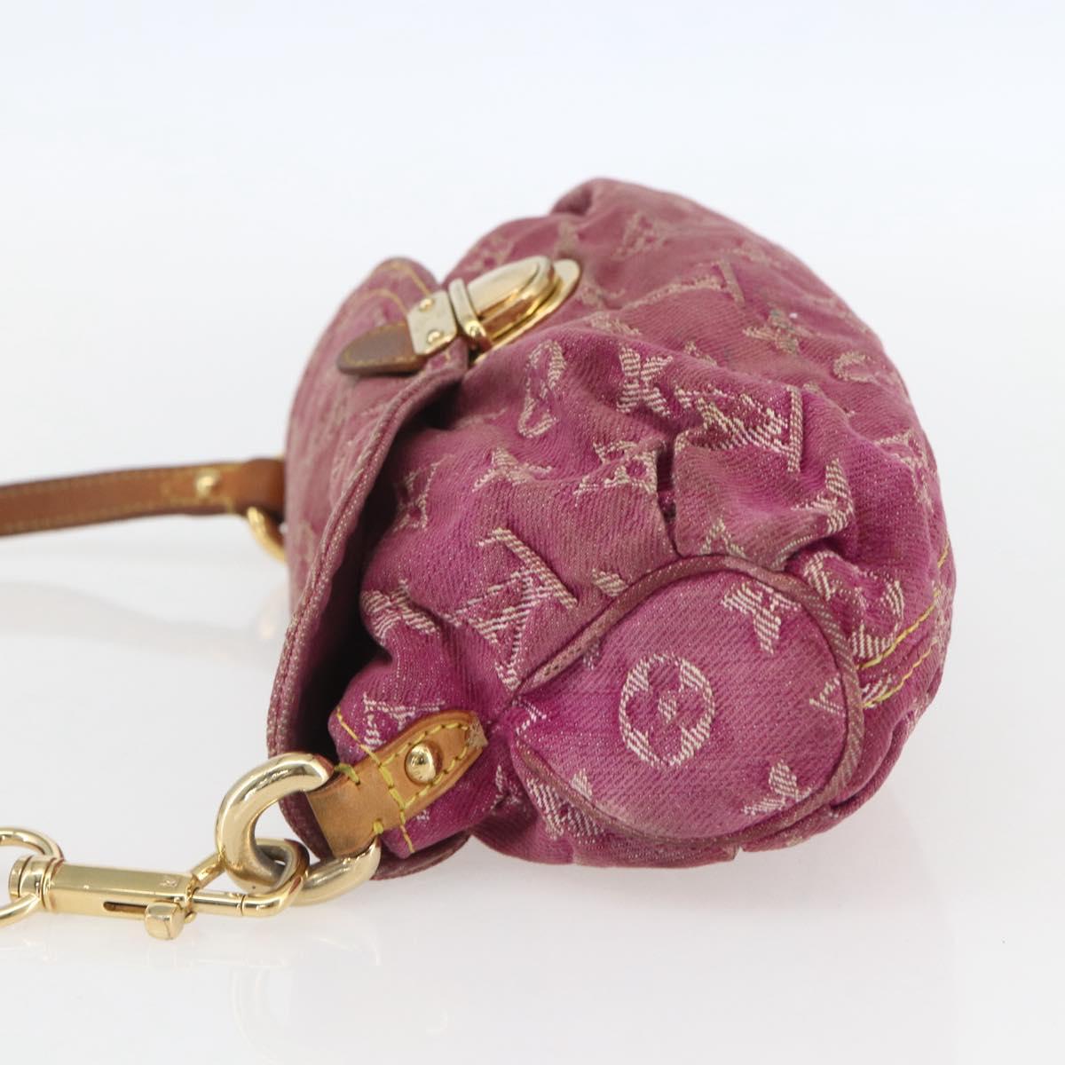 LOUIS VUITTON Monogram Denim Mini Preity Bag Fuchsia M95216 LV Auth bs31670V