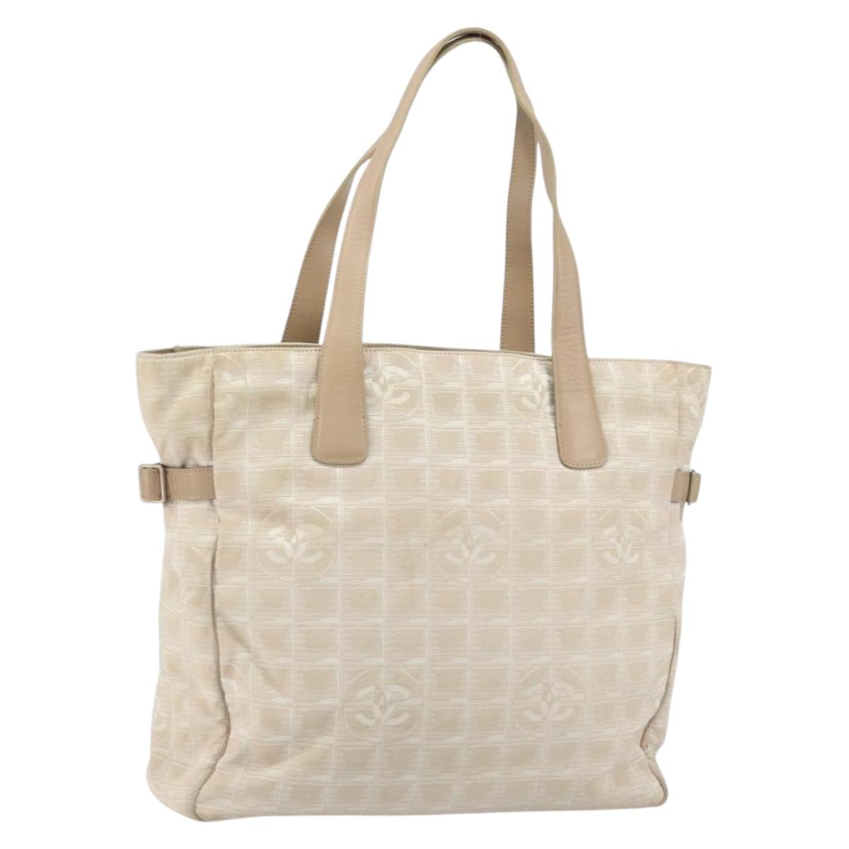 CHANEL New Travel Line Tote Bag Nylon Pink CC Auth bs31675