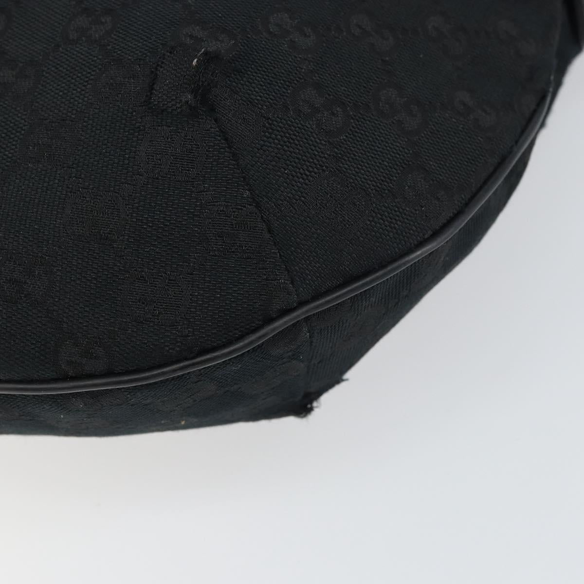 GUCCI GG Canvas Shoulder Bag Black Silver 181092 Auth bs31680