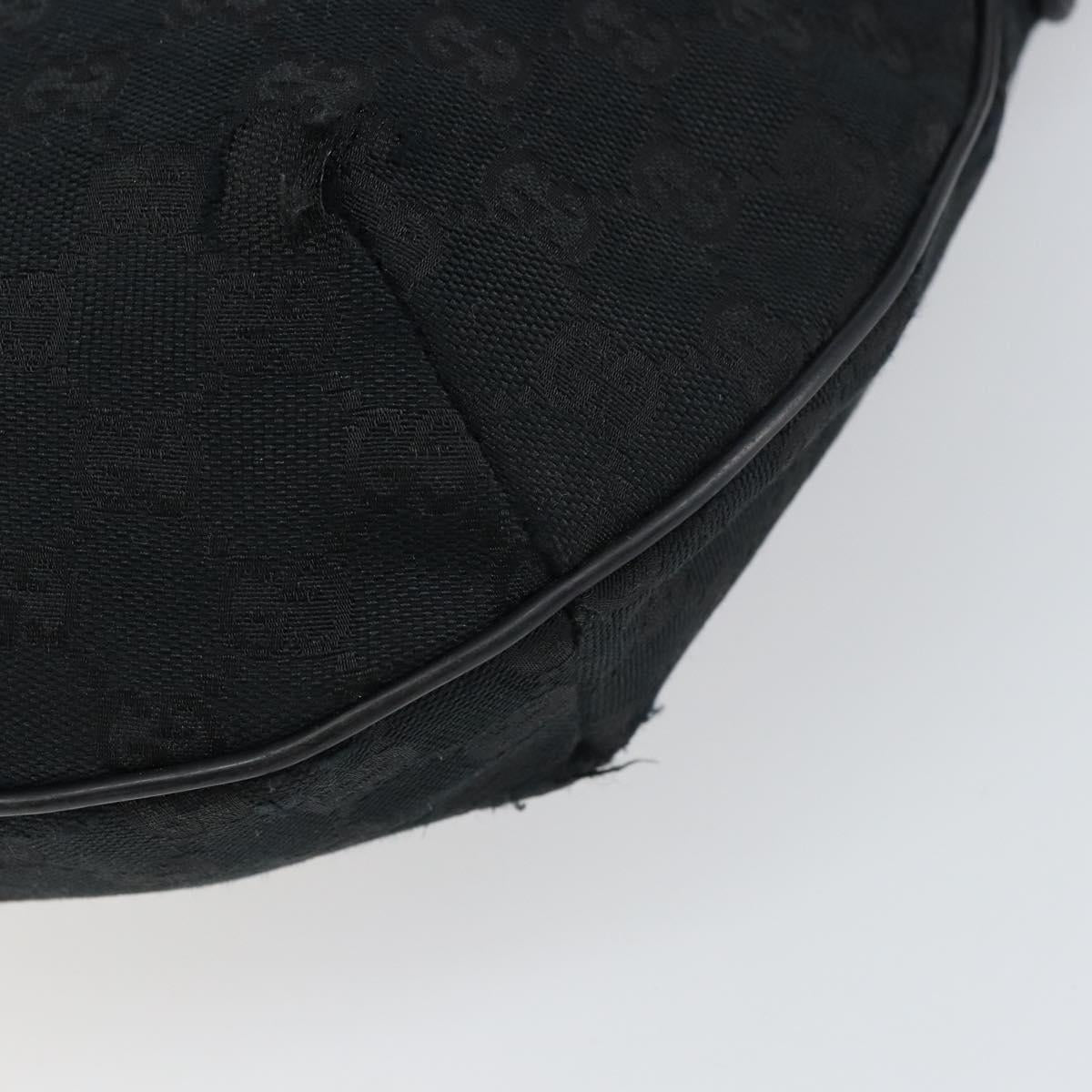 GUCCI GG Canvas Shoulder Bag Black Silver 181092 Auth bs31680