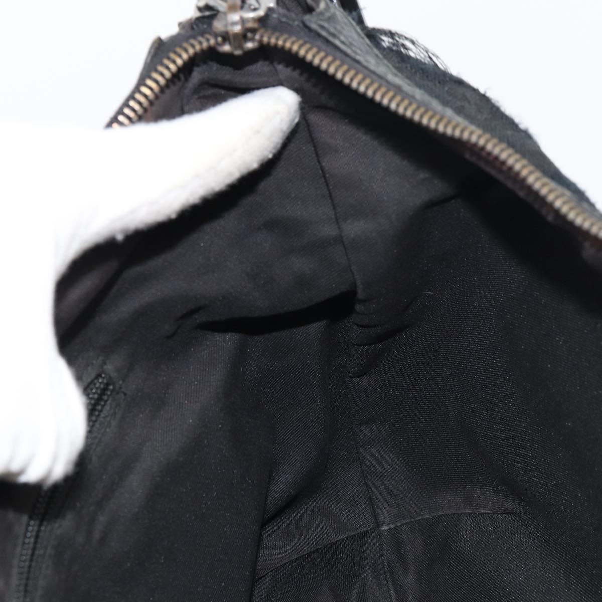 GUCCI GG Canvas Shoulder Bag Black Silver 181092 Auth bs31680