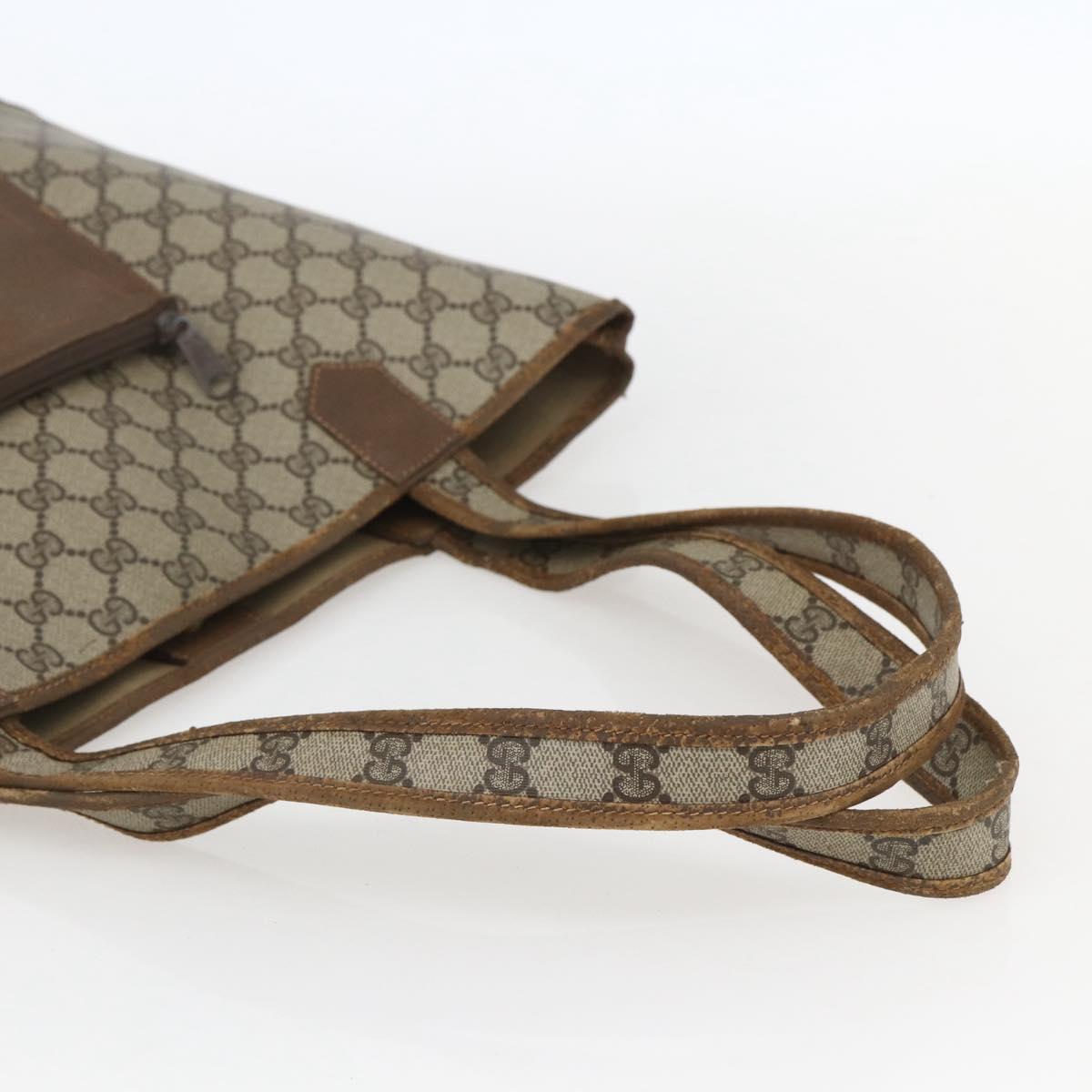 GUCCI GG Supreme Tote Bag PVC Leather Beige Gold 002 098 0057 Auth bs31684