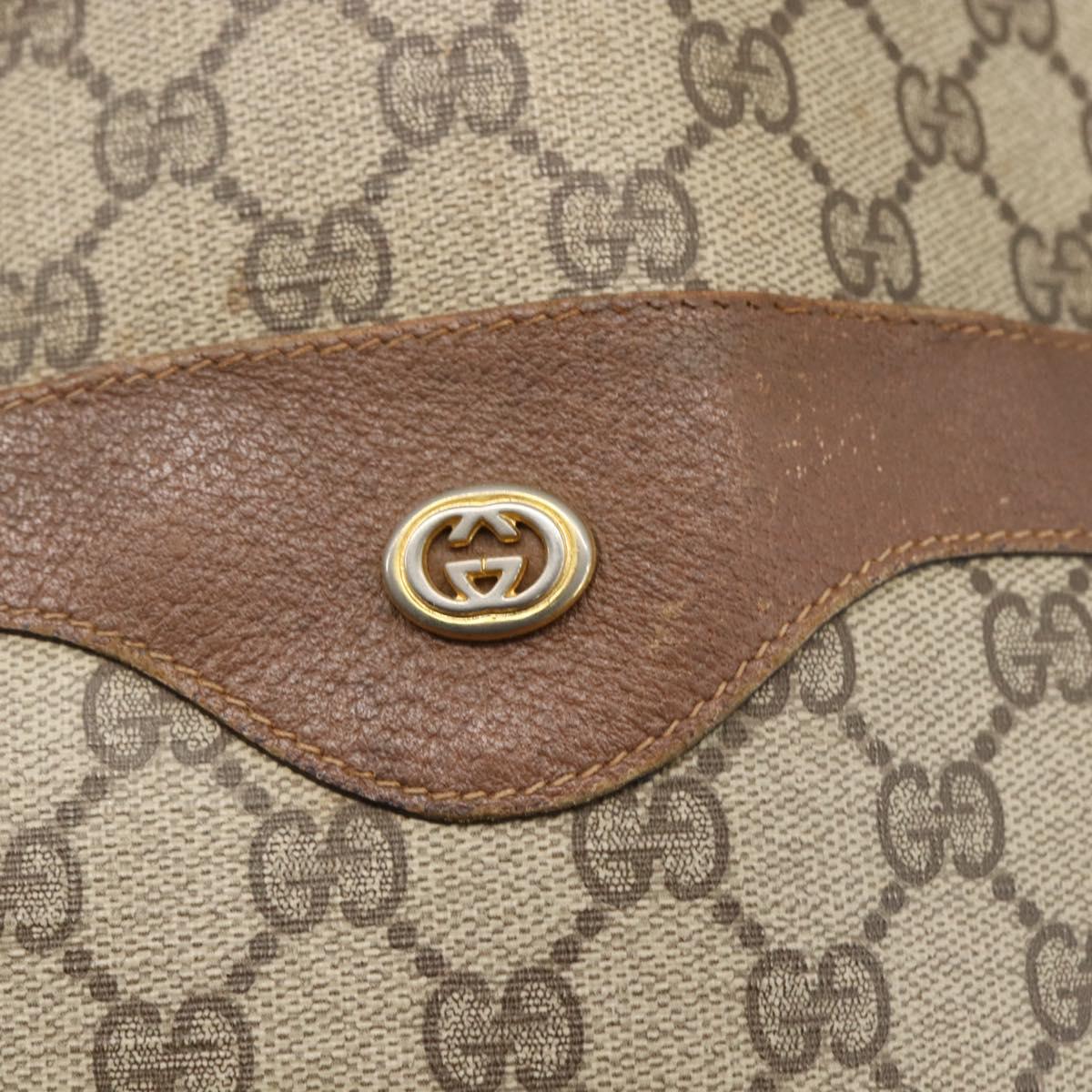 GUCCI GG Supreme Web Sherry Line Tote Bag PVC Beige Gold 89 02 003 Auth bs31685