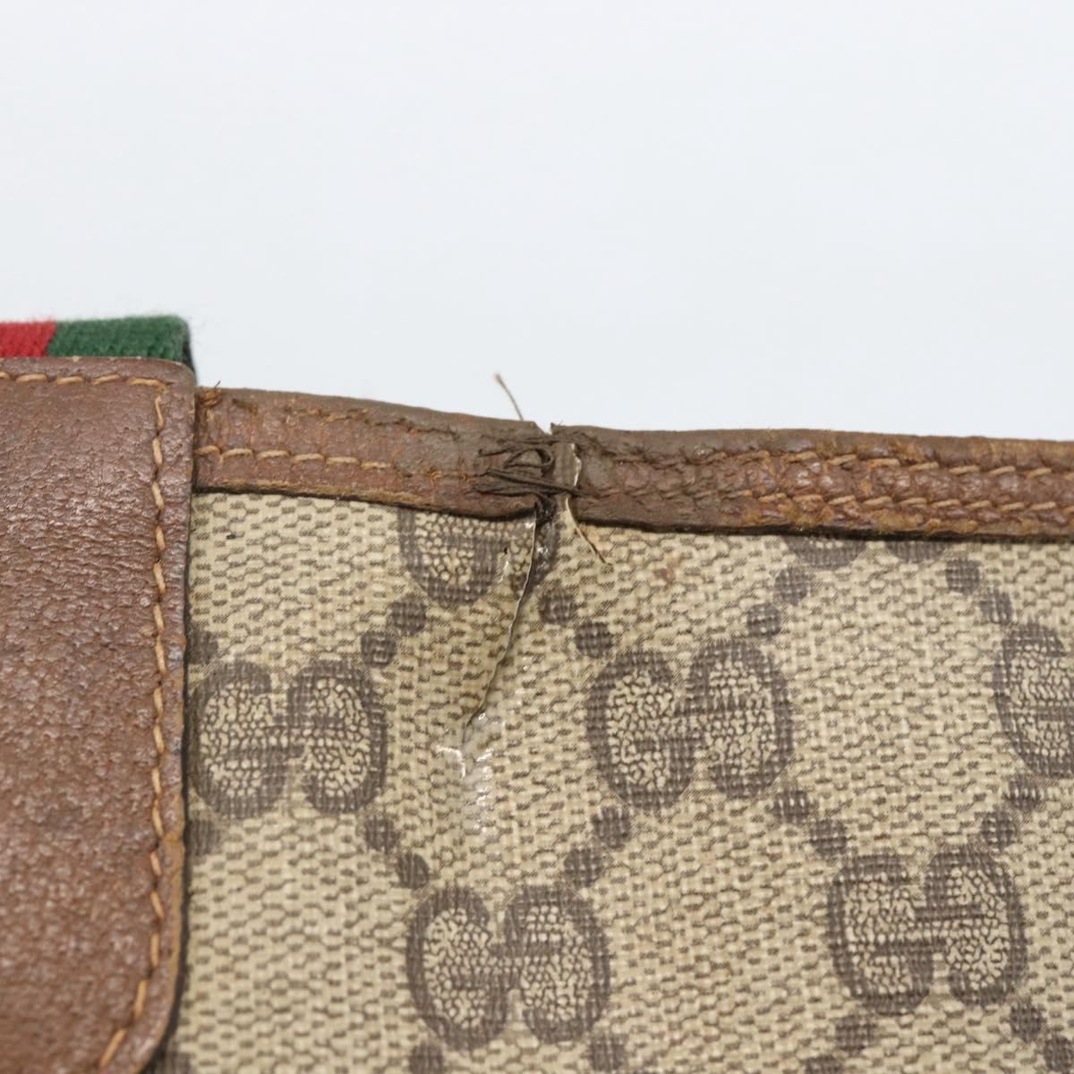 GUCCI GG Supreme Web Sherry Line Tote Bag PVC Beige Gold 89 02 003 Auth bs31685