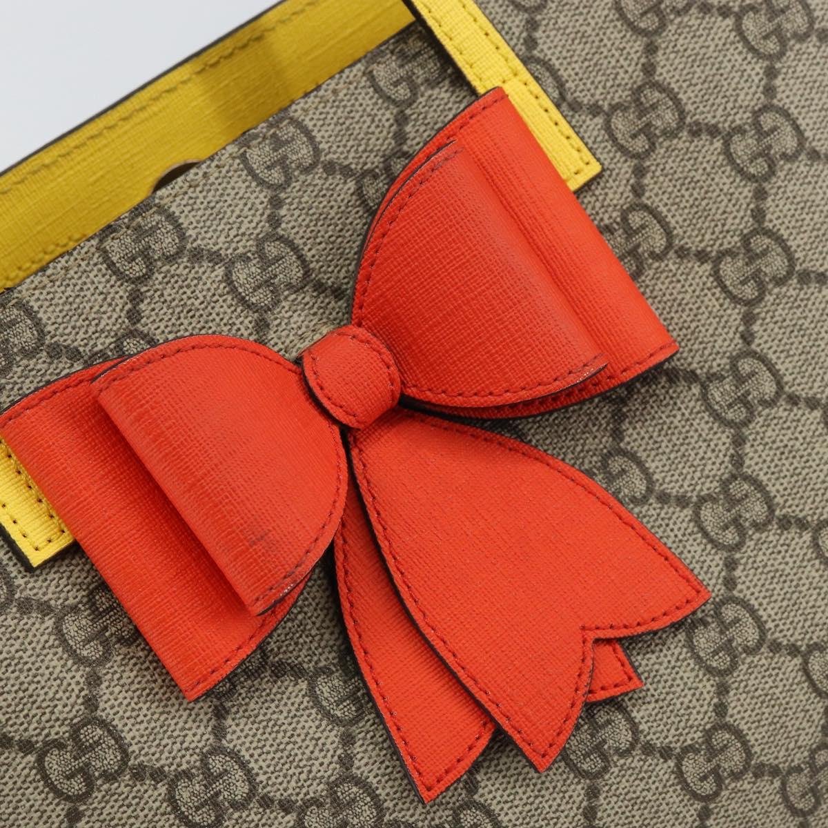 GUCCI GG Supreme Hand Bag PVC Beige Gold 457232 Auth bs31686