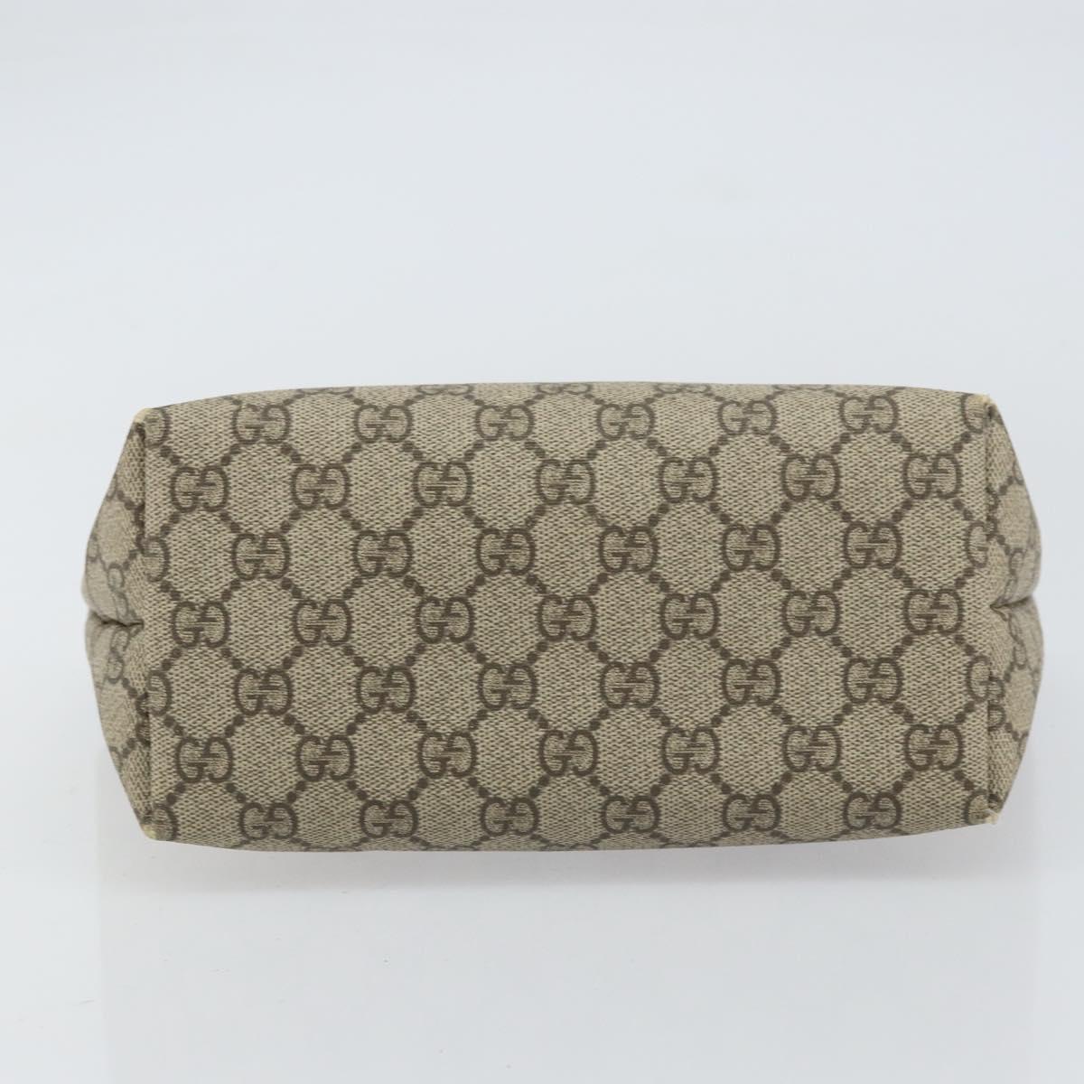 GUCCI GG Supreme Hand Bag PVC Beige Gold 457232 Auth bs31686